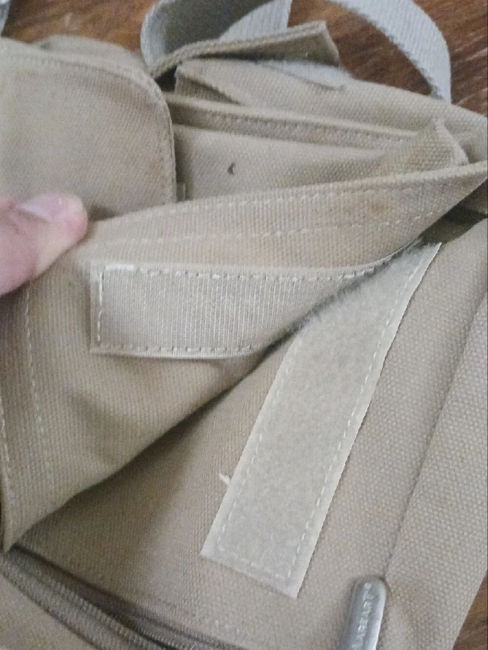 Men's Beige Canvas Crossbody Bag - Compact Everyday Shoulder Bag